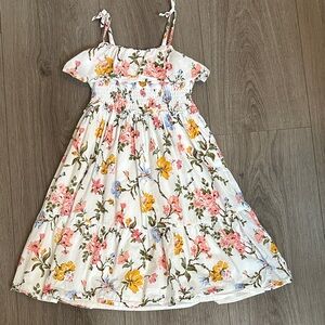 Janie and Jack White Floral Sundress with Pink Yellow & Blue Flowers